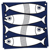 Cocktail Napkin, Fish  - Françoise Paviot (20 count, 5in sq)