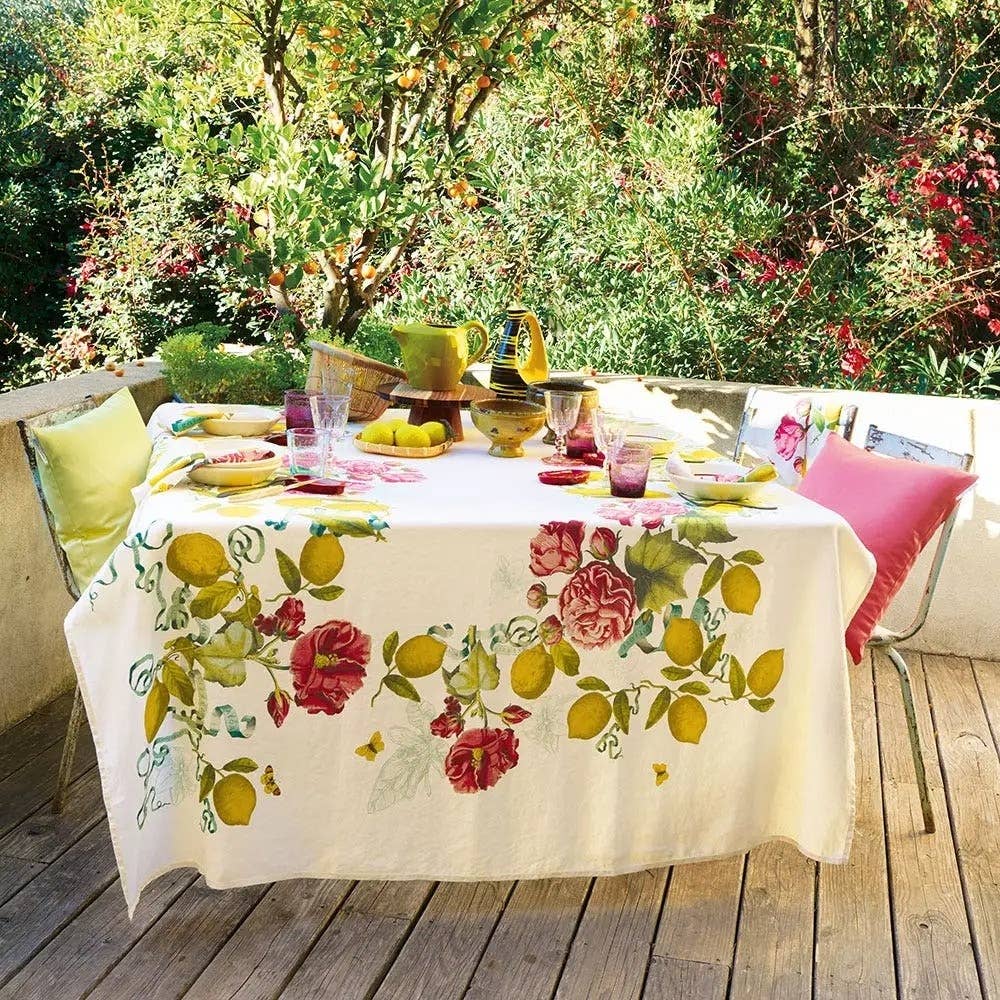 Tablecloth Citrons De Menton Romance Tablecloth - Garnier Thiebaut (61in x 102in)