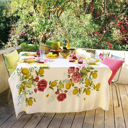Tablecloth Citrons De Menton Romance - Garnier Thiebaut (61in sq)