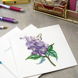 Card, Lilac Flowers - Quilling Card (6in sq with envelope)