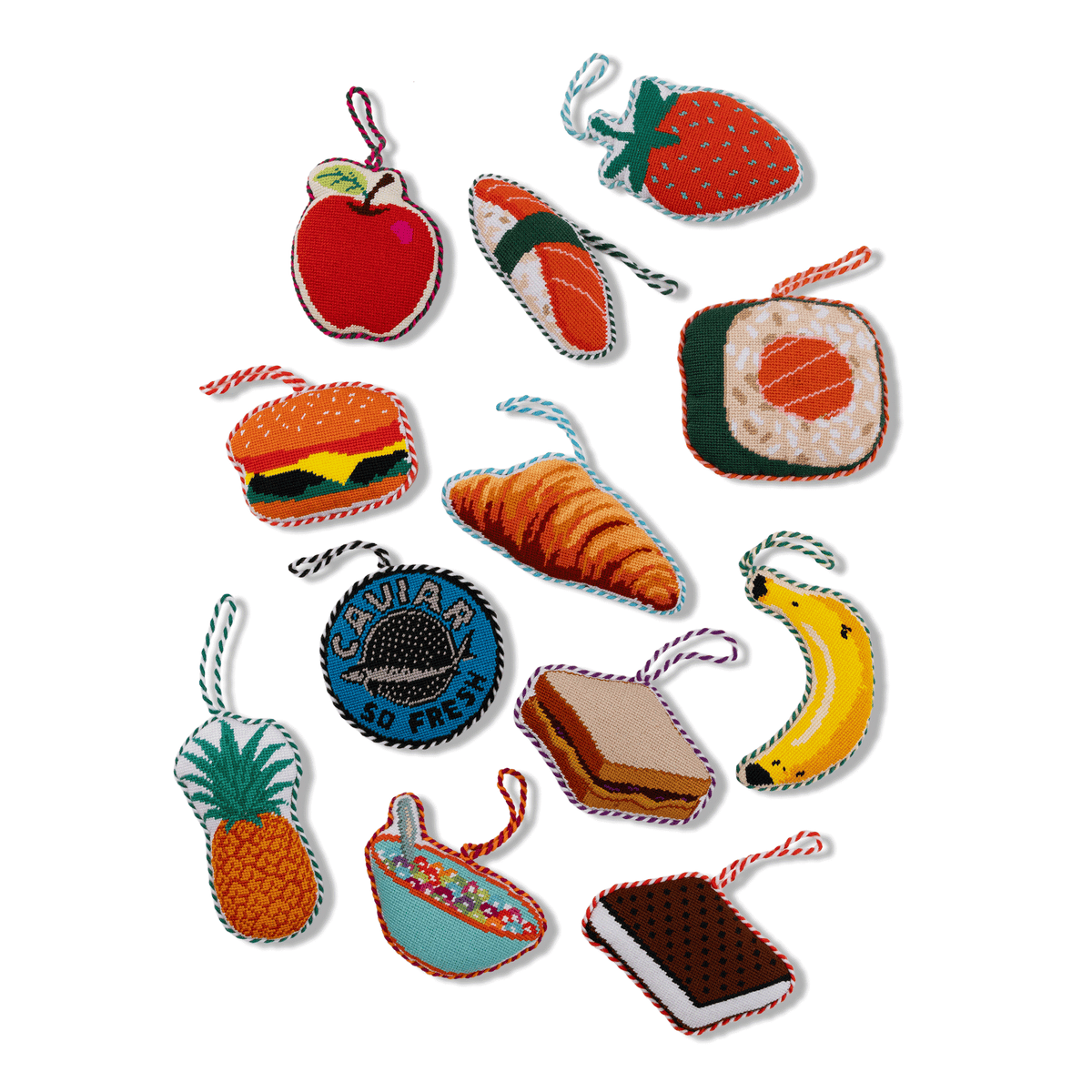 Croissant Needlepoint Ornament - Furbish Studios