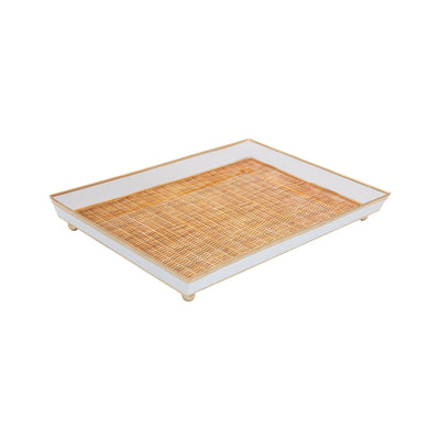 Rattan Enameled Oliver Tray, Brown (8in x 12in)