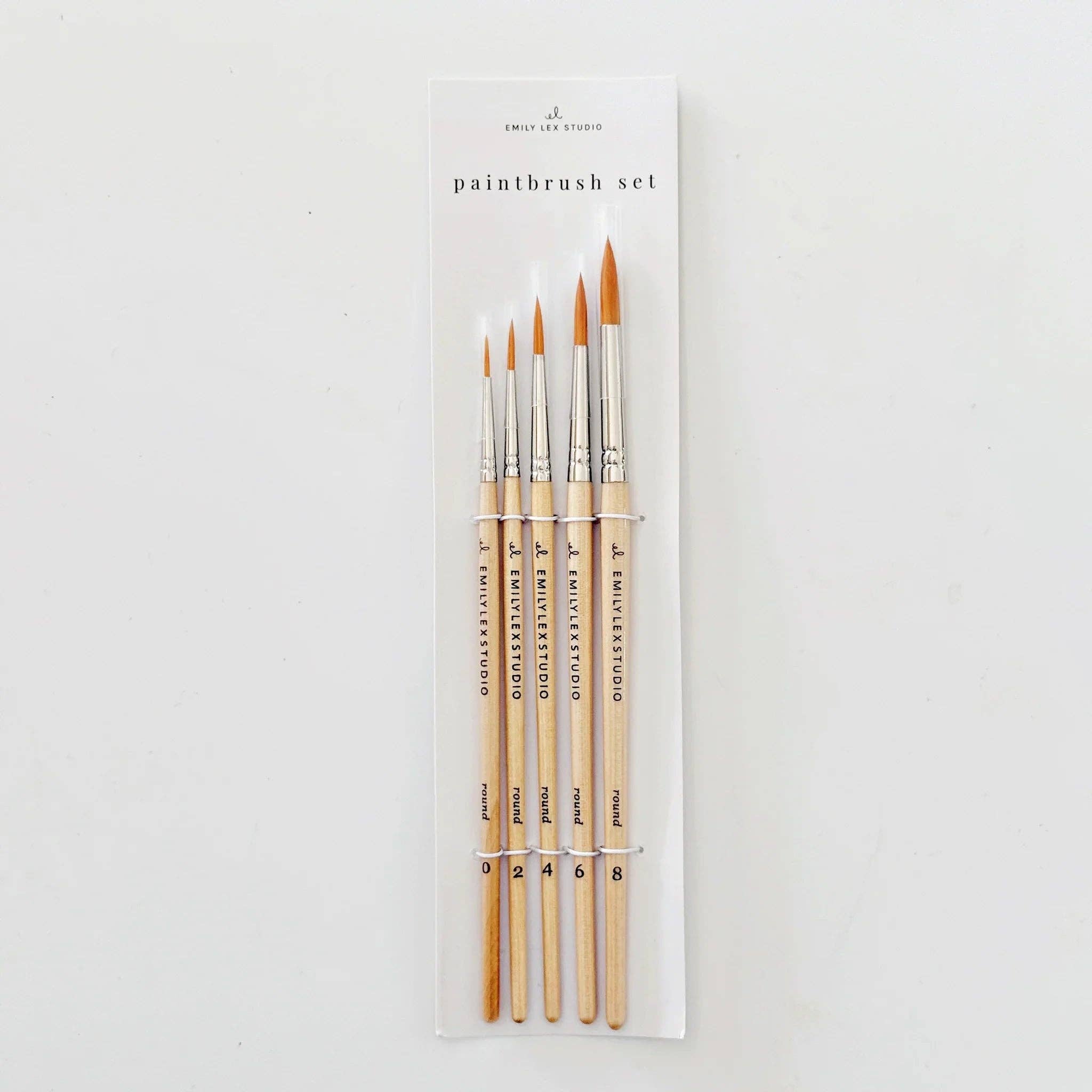Watercolor Paintbrush, Set of 5 Wood Brushes