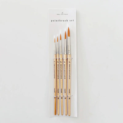 Watercolor Paintbrush, Set of 5 Wood Brushes