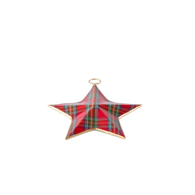 Tartan Plaid Enameled North Star Ornament - Jaye's Studio