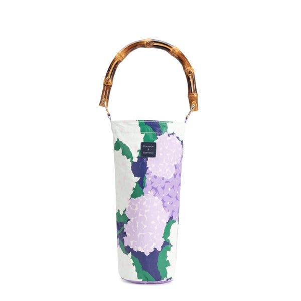 Wine Tote, Purple Hydrangea - Thumbnail 2