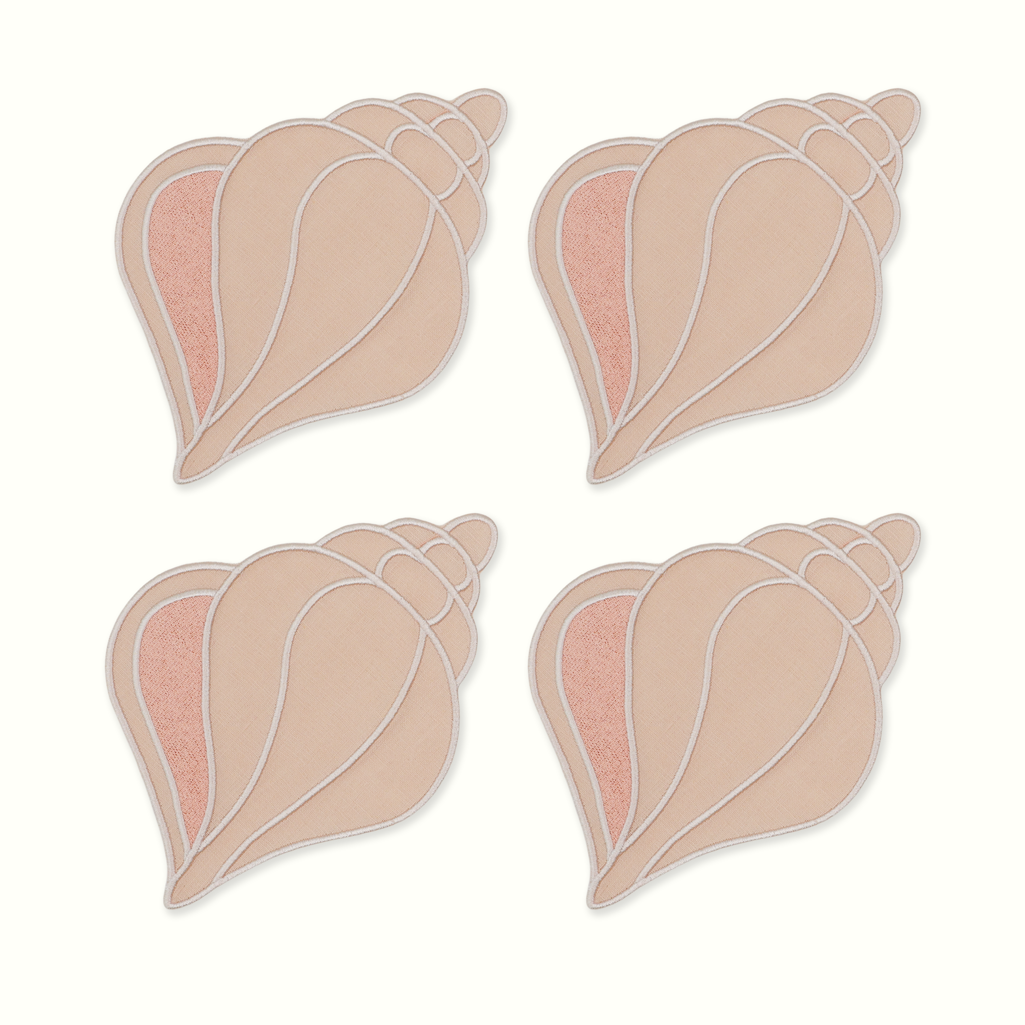 Shell Linen Cocktail Napkins, Set of 4 - House of Gleason