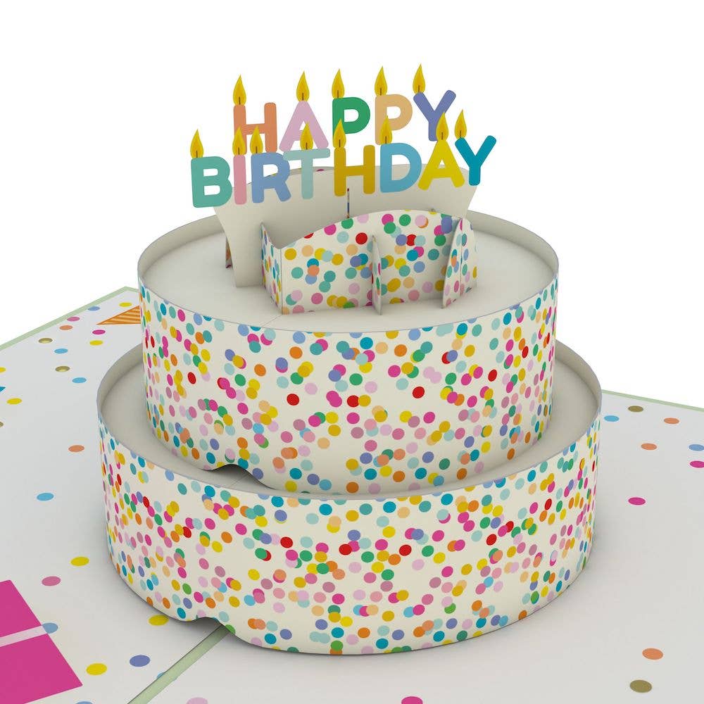 Sprinkles Birthday Cake Pop-up Card, 5in x 7in Birthday Card