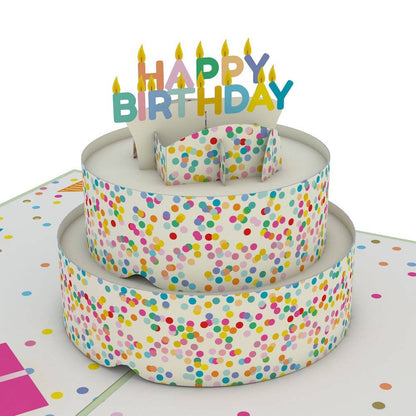 Sprinkles Birthday Cake Pop-up Card, 5in x 7in Birthday Card