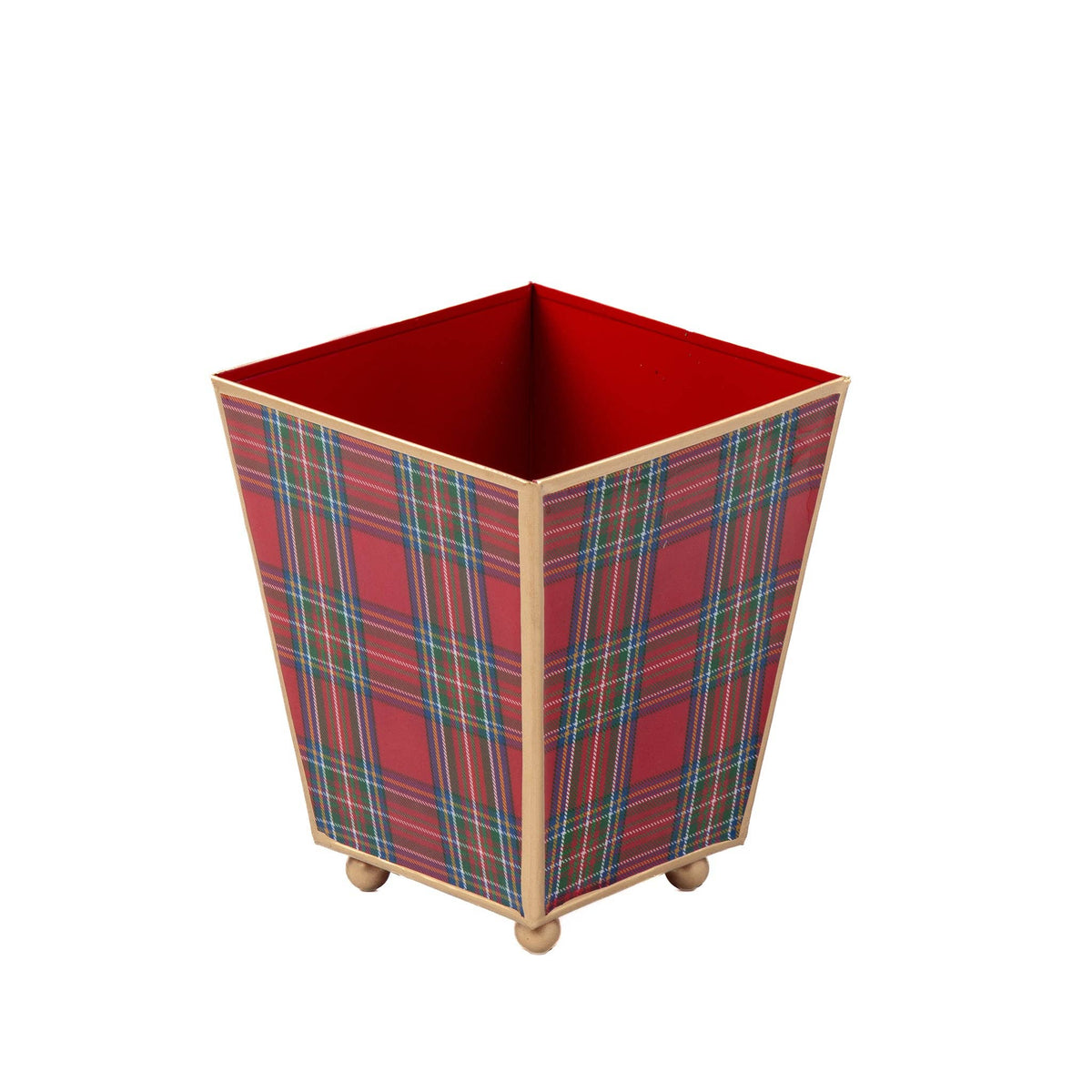 Cachepot, Tartan Plaid Enameled Square Planter - Jaye's Studio (4in)