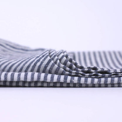 Blue & White Linen Hand Towel, Stonewashed