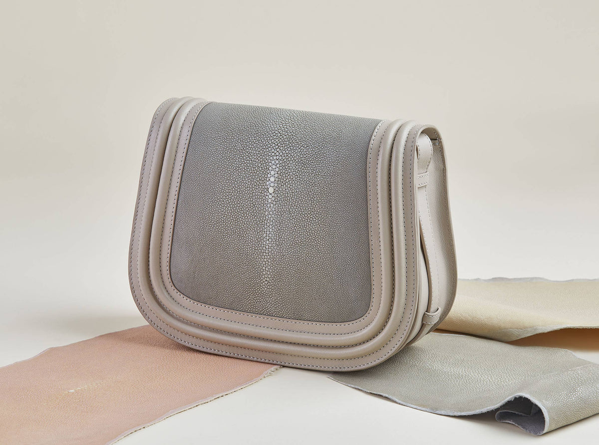 Cement, Hazel Classic Saddle Bag - Vivo