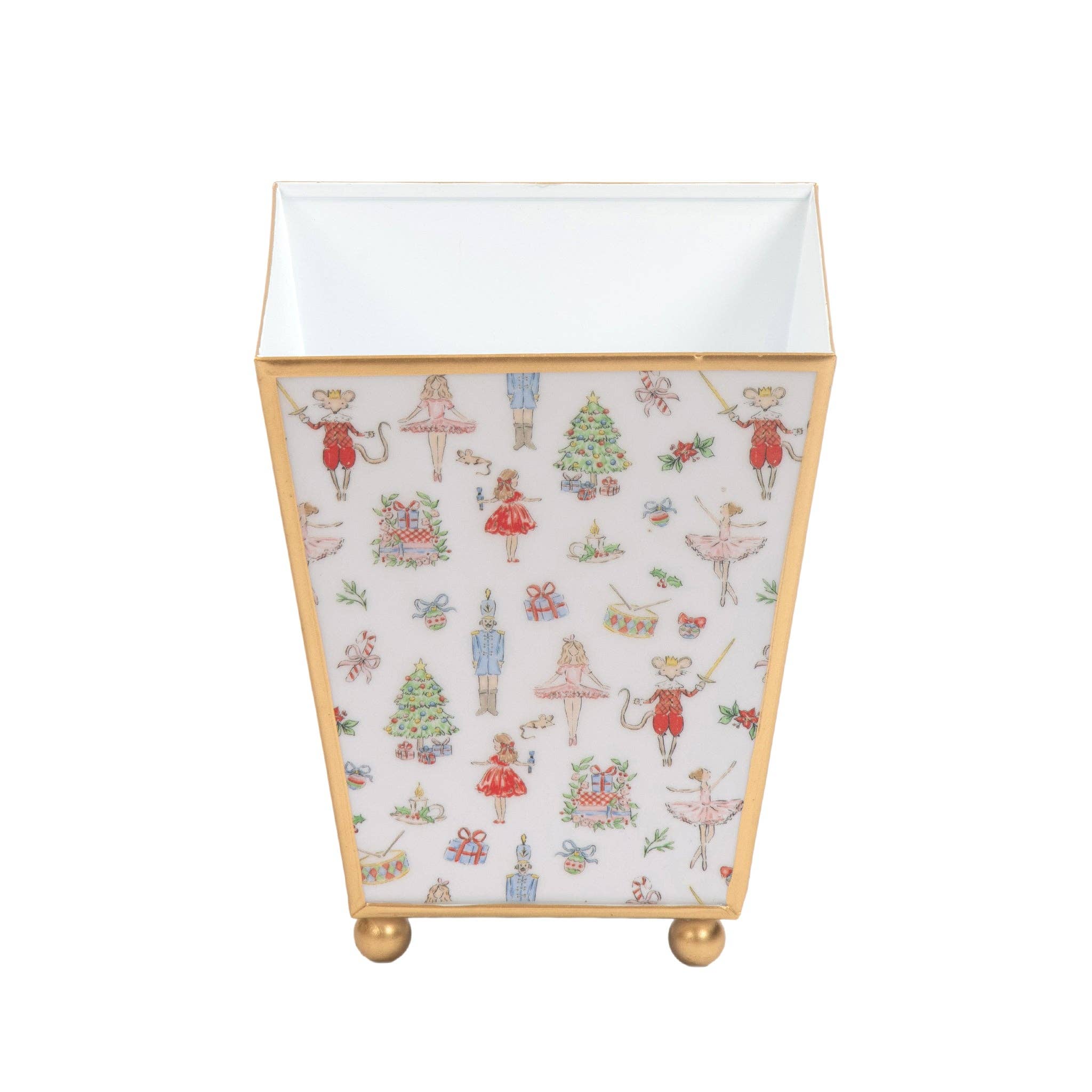 Cachepot, Watercolor Nutcracker Enameled Square Planter - Jaye's Studio (6in)