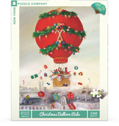 Christmas Balloon Ride Jigsaw Puzzle, 500 Pieces - New York Puzzle Co. (18in x 24in)