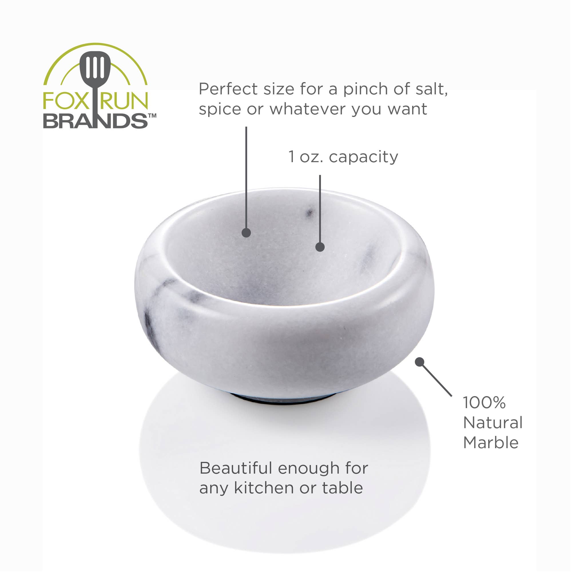 Pinch Bowl, Natural White Marble (1oz)