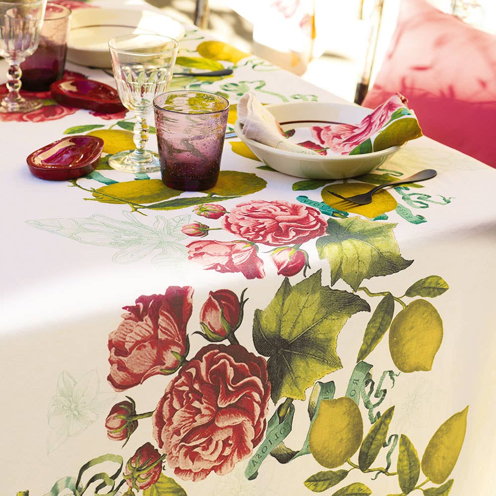 Tablecloth Citrons De Menton Romance Tablecloth - Garnier Thiebaut (61in x 102in)