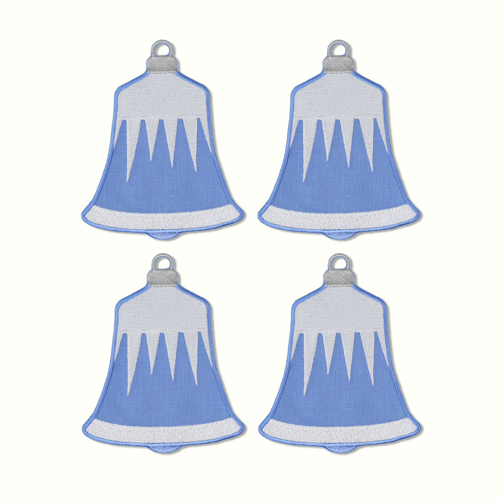 Vintage Bell Ornament Linen Cocktail Napkins