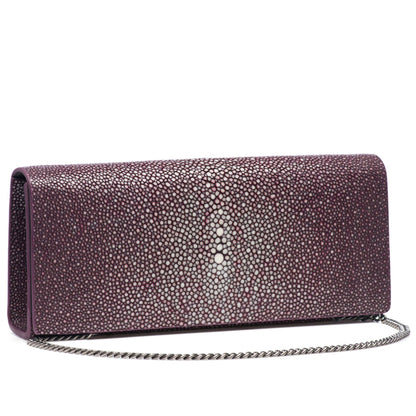 Cleo Shagreen Clutch, Coffee