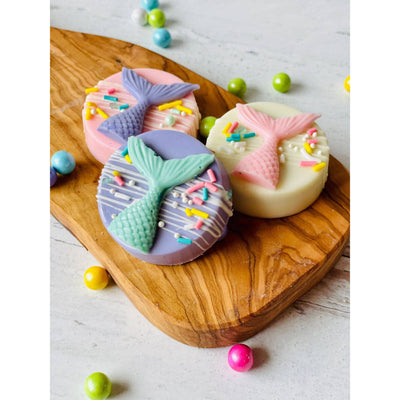 Mermaid Inspired Chocolate Covered Oreos, Pink/Teal