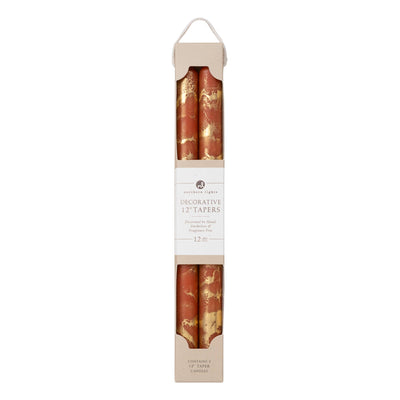Taper Candles, Cream with Gold - 12in (2 tapers)
