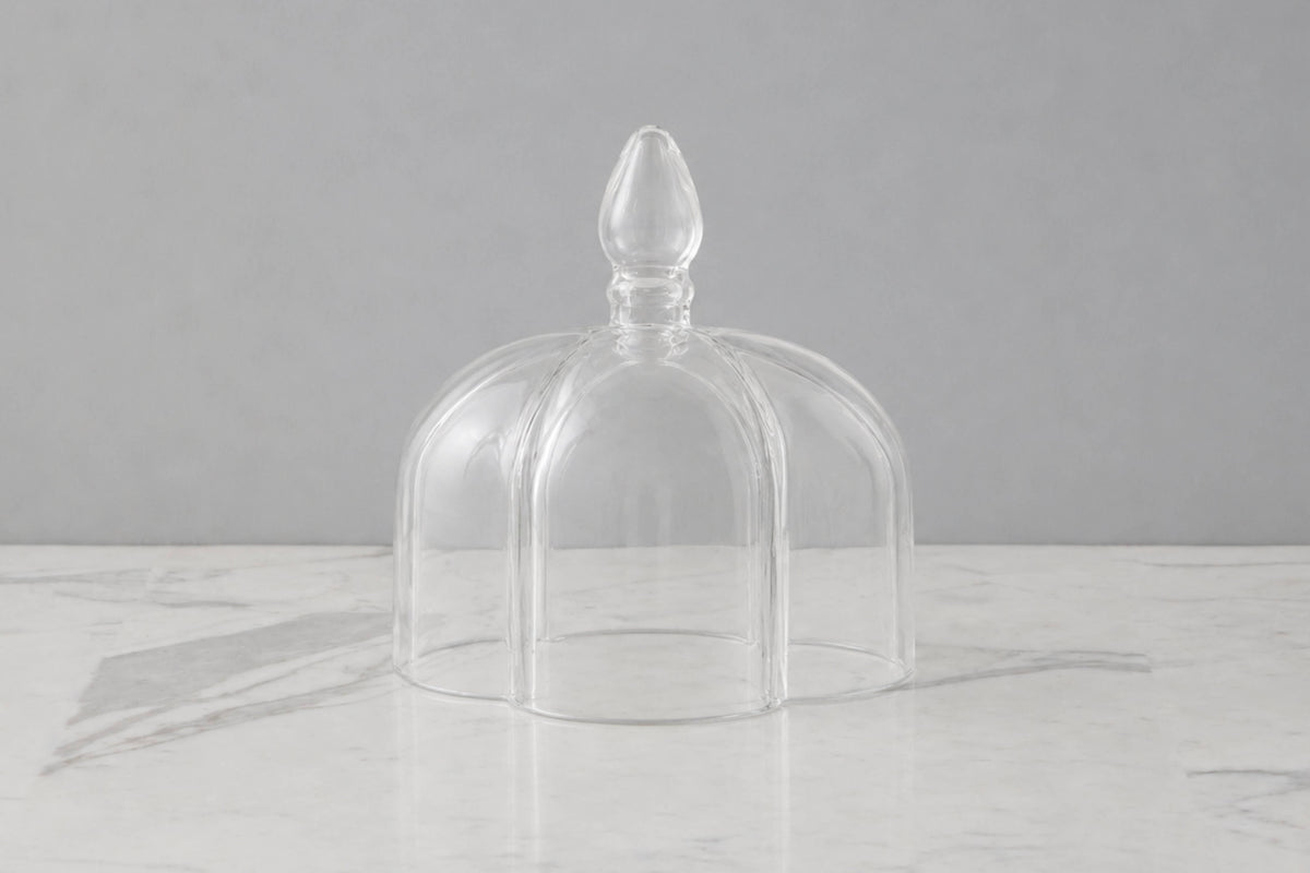 Quatrefoil Serving Board Riser & Glass Dome