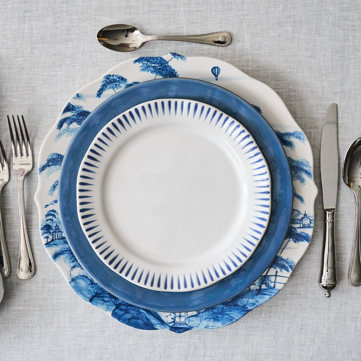Sitio Stripe Dessert/Salad Plate - Delft Blue