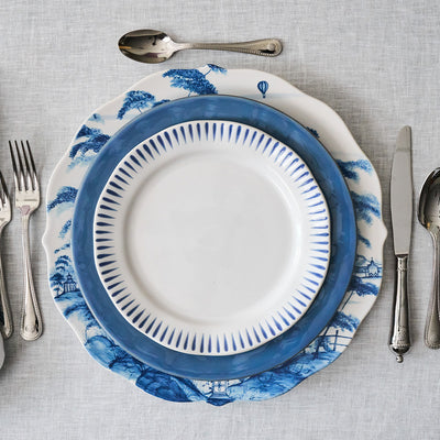 Sitio Stripe Dessert/Salad Plate - Delft Blue