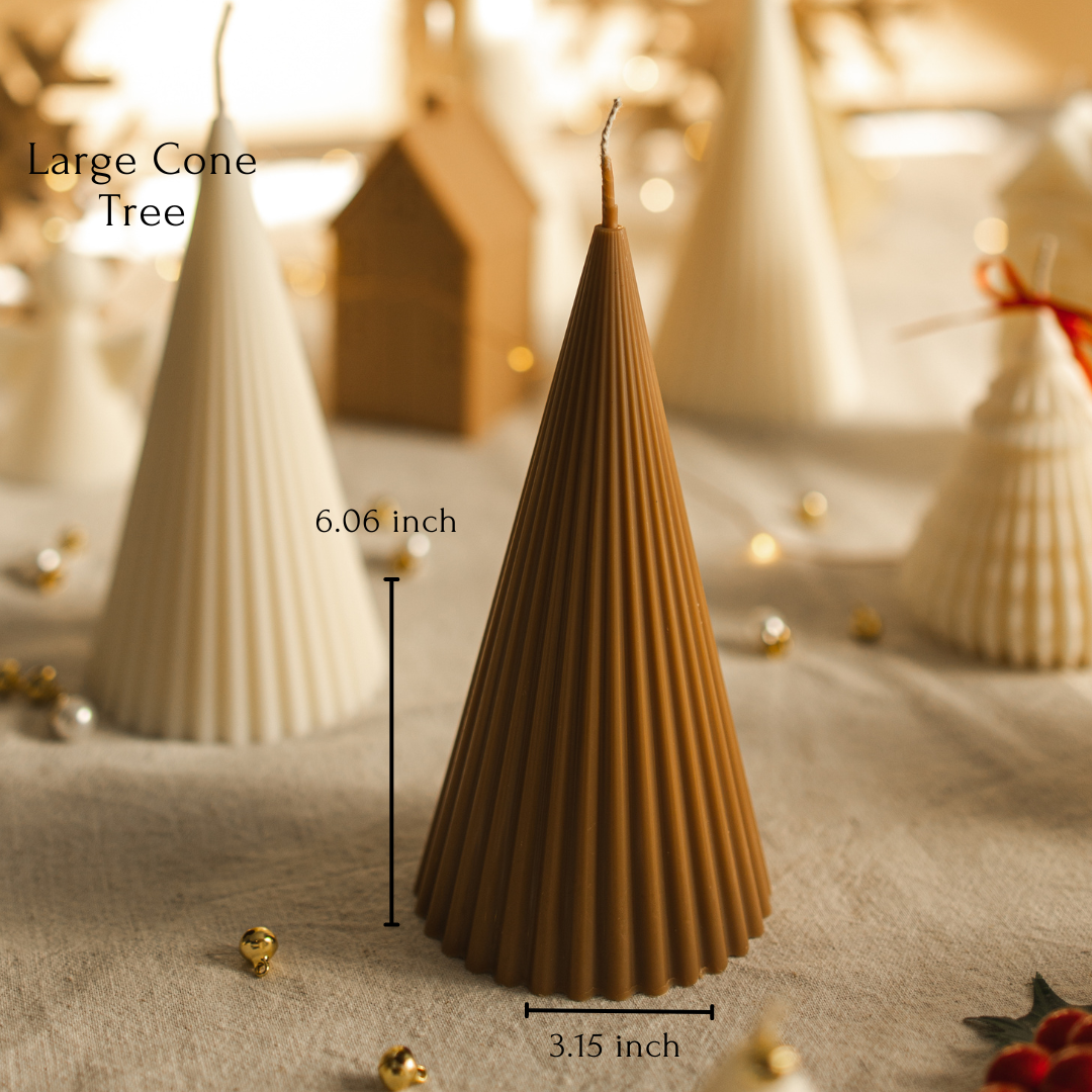 Green Ruffle Christmas Tree Candle (Unscented)