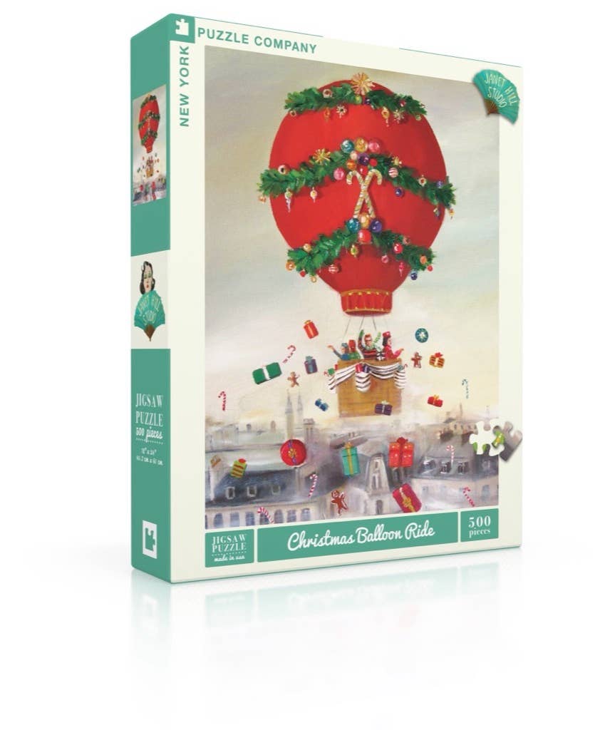 Christmas Balloon Ride Jigsaw Puzzle, 500 Pieces - New York Puzzle Co. (18in x 24in)