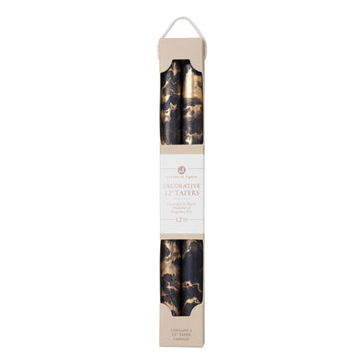 Taper Candles, Bordeaux with Gold - 12in (2 tapers)
