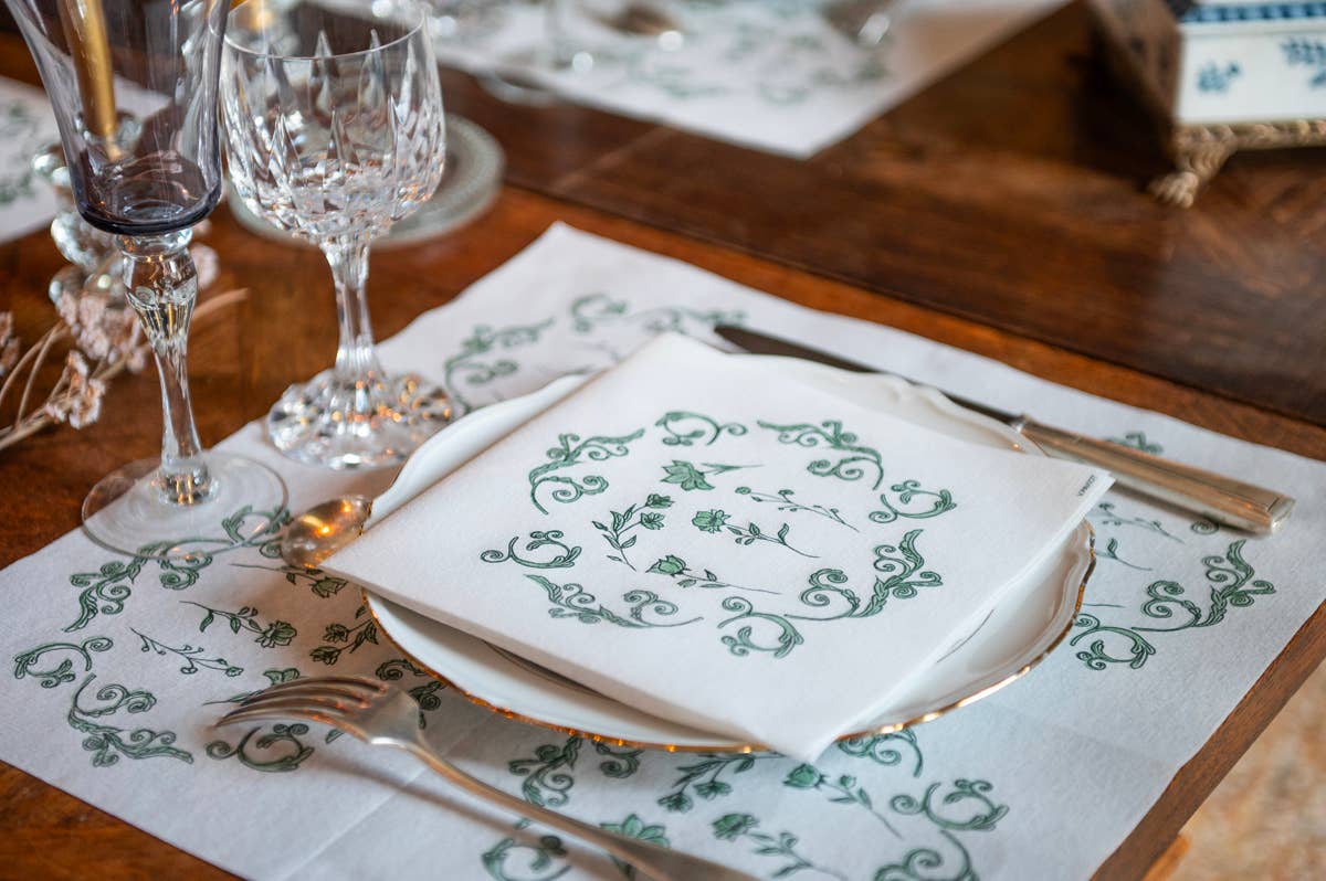 Régence Vert  Dinner Napkin - Françoise Paviot
