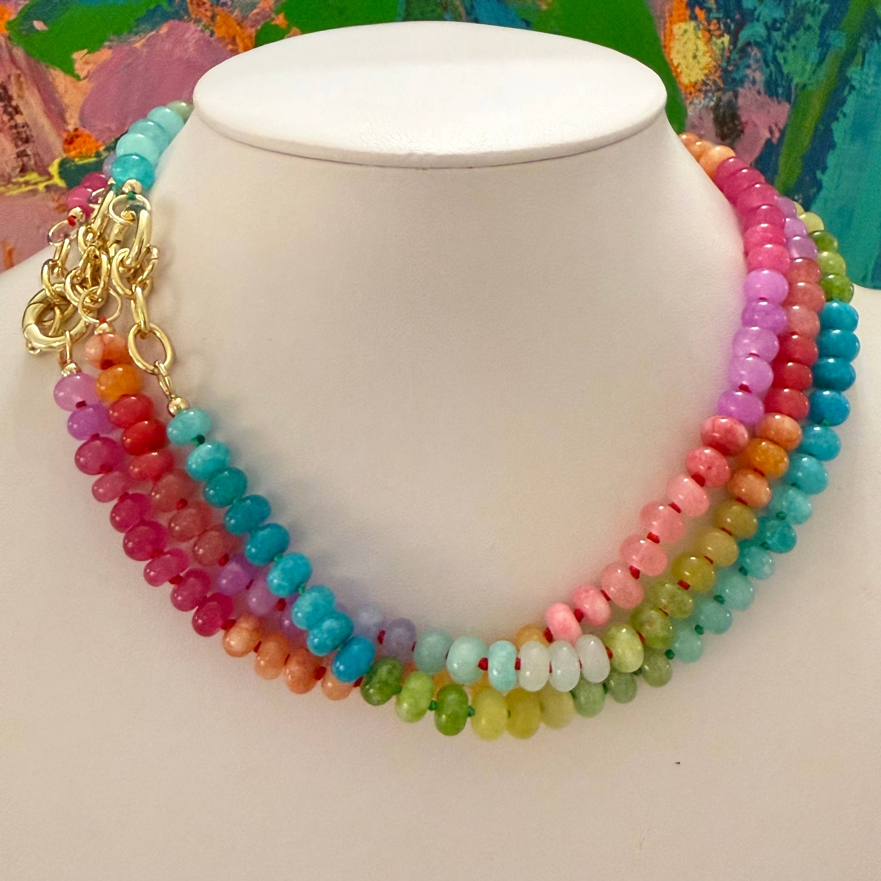 Multicolored Gemstone Attachment Necklace