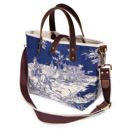 Seaside Toile Mini Tote-Sapphire - General Knot & Co.