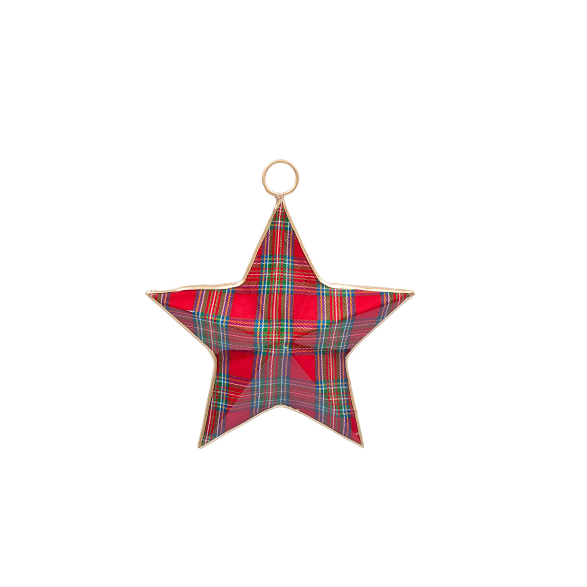 Tartan Plaid Enameled North Star Ornament - Jaye's Studio