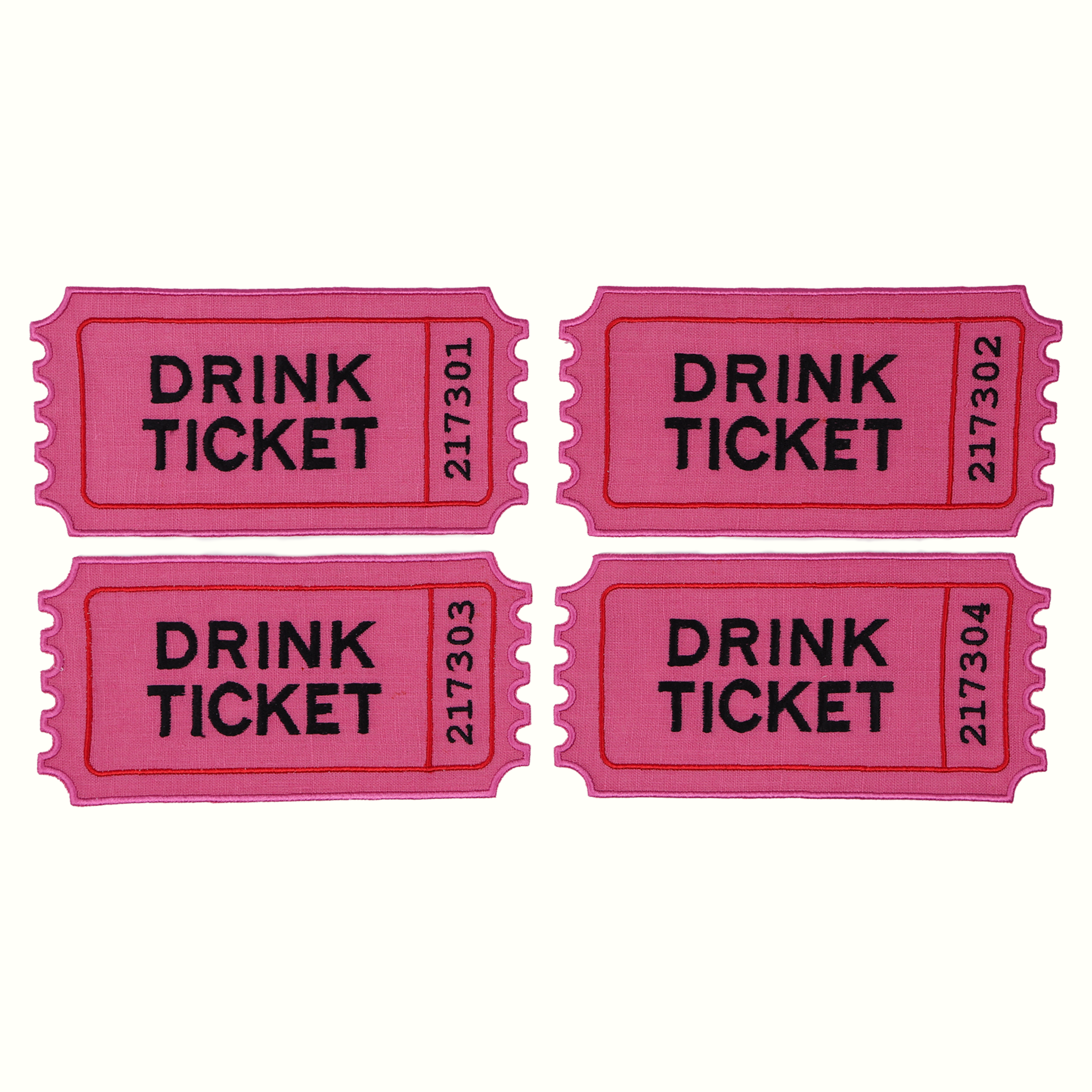 Drink Ticket Cocktail Napkins (Set of 4) - House of Gleason (8in x 4in)