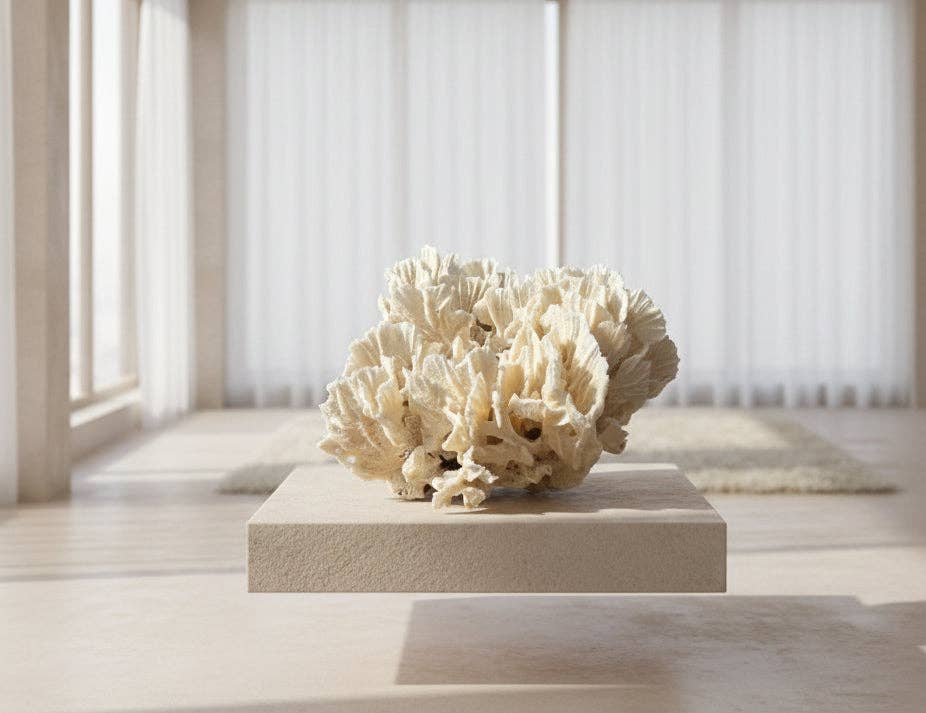 Vintage Rugosa Coral Specimen - Coastal Home Decor (Pachyseris rugosa): 7-8"
