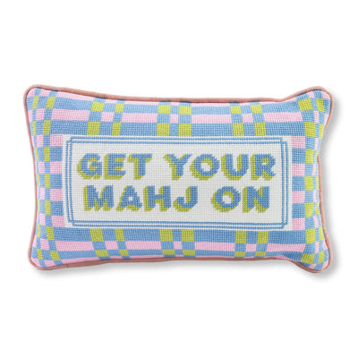 Get Your Mahj On, Needlepoint Pillow - Furbish Studio