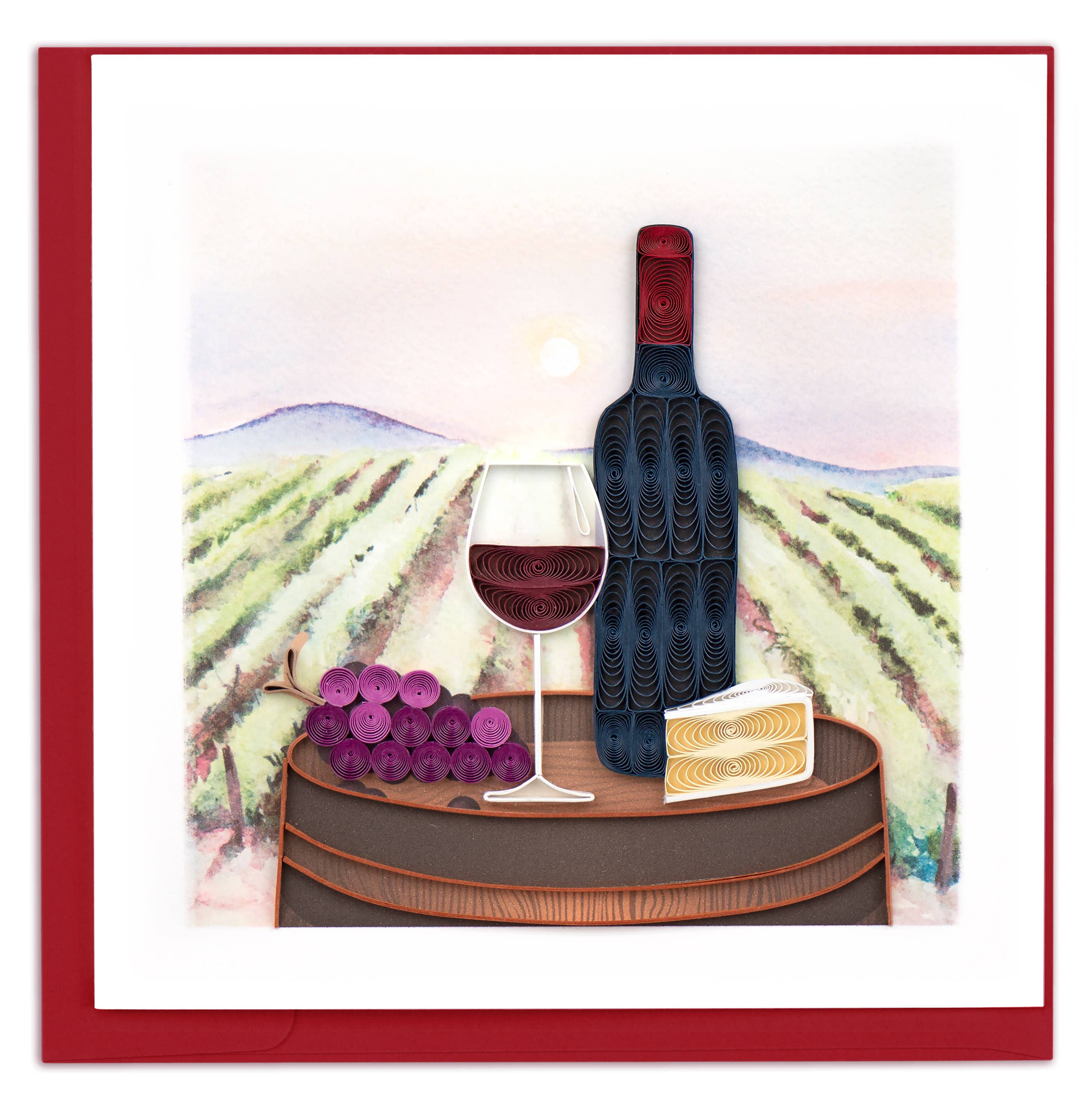 Card, Vineyard - Quilling Card (6in sq, with envelope)