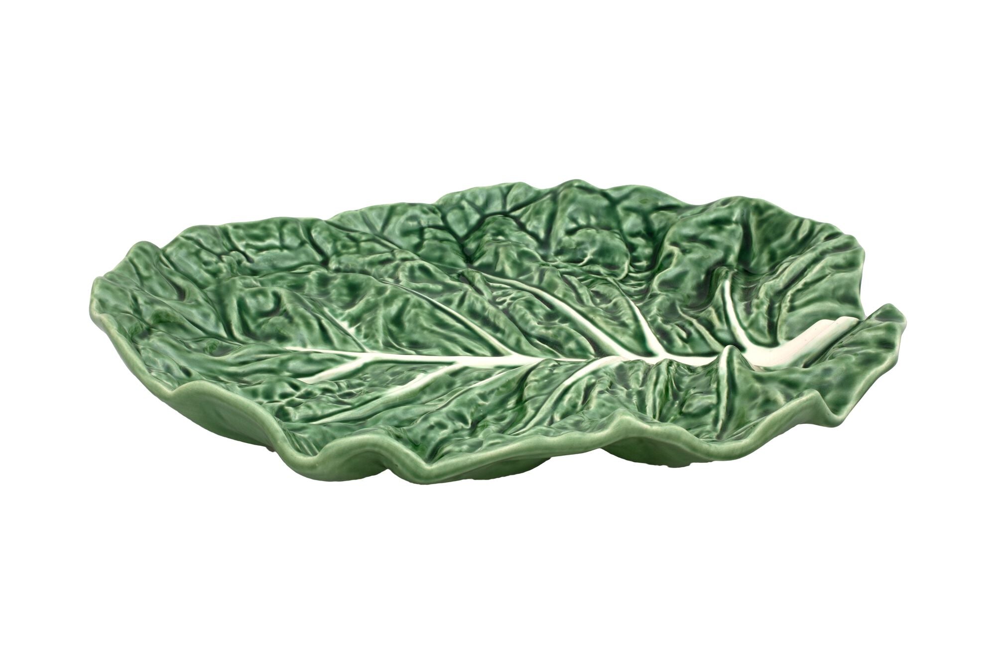 Cabbage Fruit Platter, Green - Bordallo Pinheiro (14.5in / 37cm)