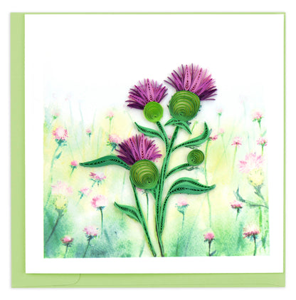 Card, Thistle - Quilling Card (6in sq, with envelope)