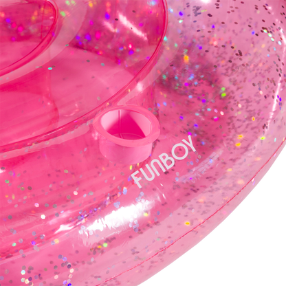 Clear Pink Glitter Unicorn Inflatable