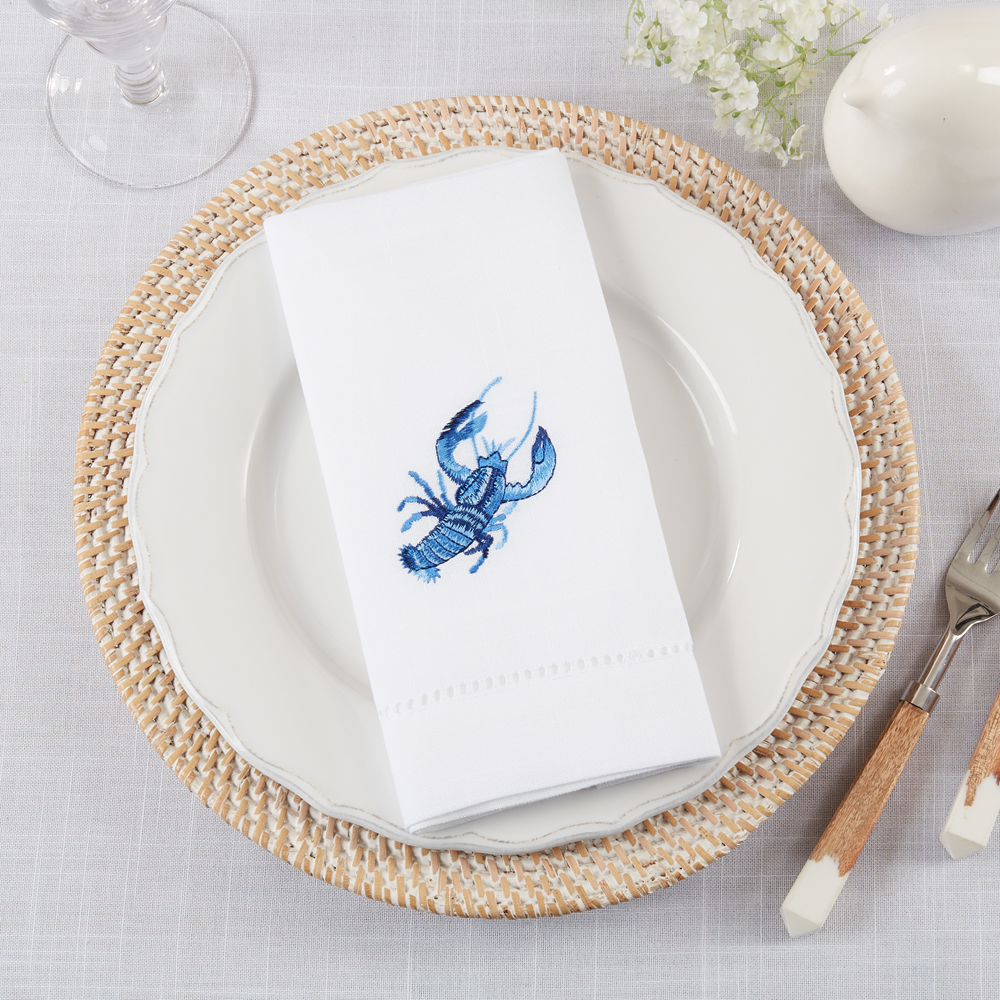 Dinner Napkin, Lobster (Embroidered, Set of 6, 20in sq)