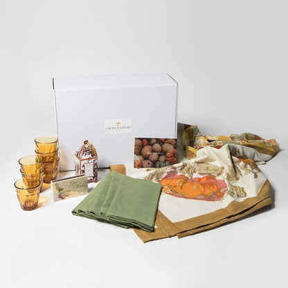 Dinner Napkins, Pumpkin Orange & Mustard (Set of 6) - Couleur Nature Paris (19in sq)
