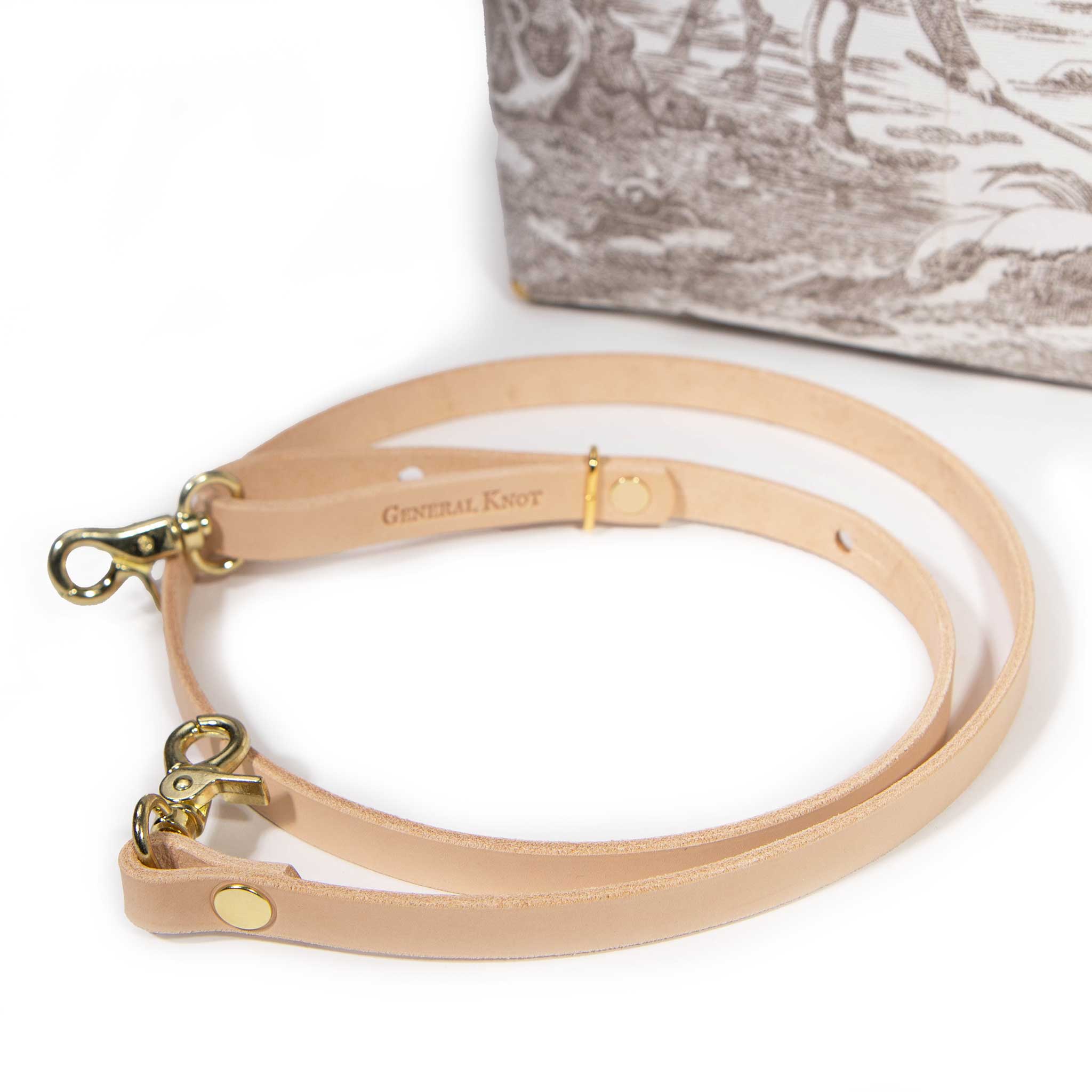 Blonde Leather Cross Body Strap, 41-inch