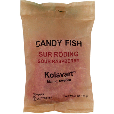 Sour Raspberry Swedish Fish - Kolsvart