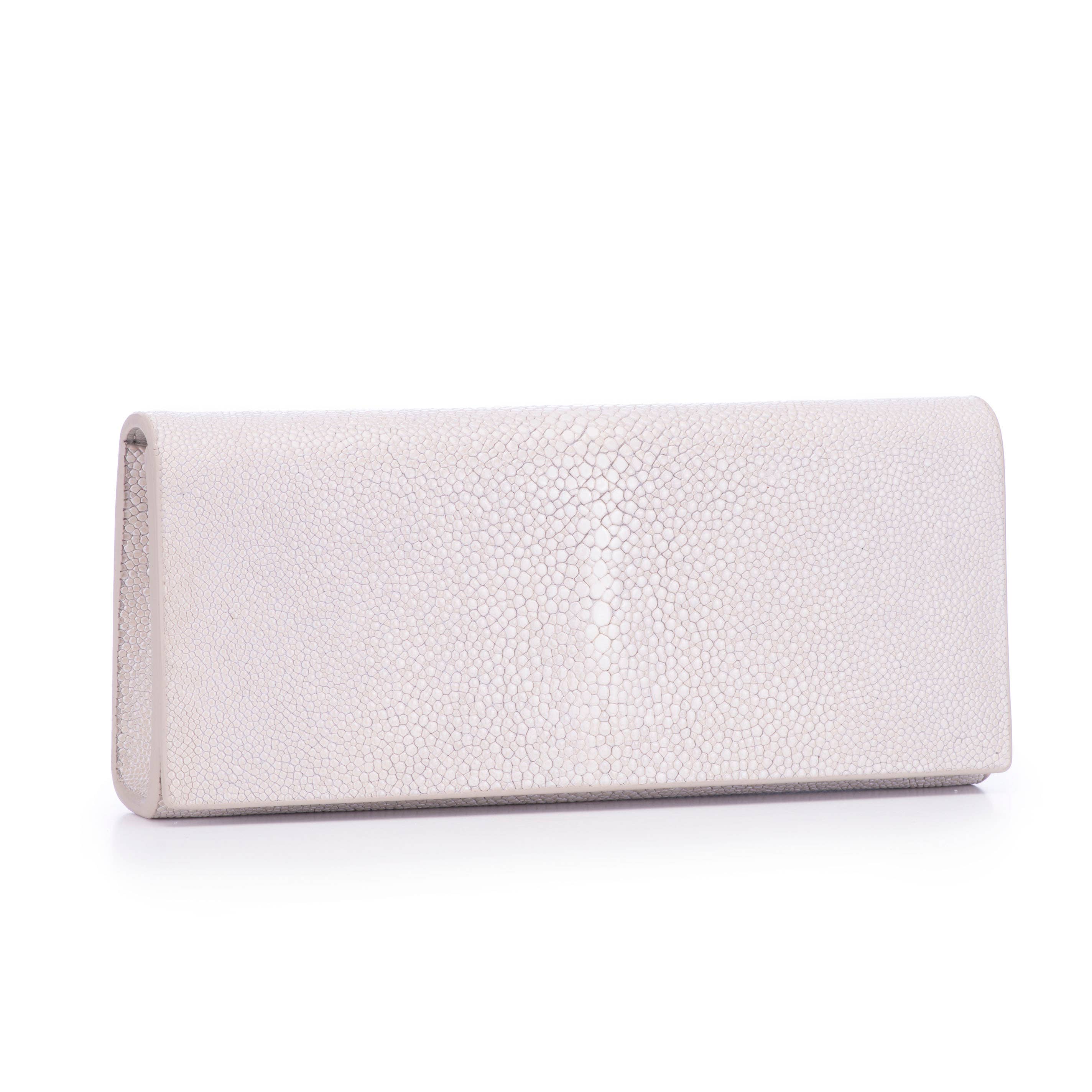 Cleo Shagreen Clutch, Coffee