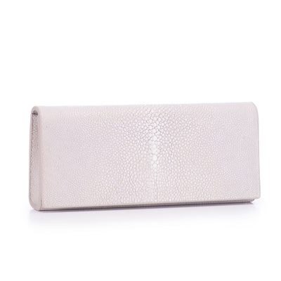Cleo Shagreen Clutch, Coffee