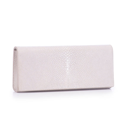 Cleo Shagreen Clutch, Coffee
