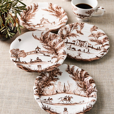 Country Estate Harvest Party Plates, Sepia (Set of 4) - Juliska (8.5in)