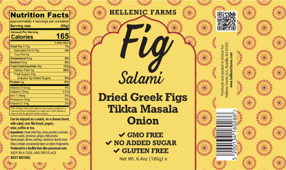Fig Salami with Tikka Masala & Onion (Vegan) - Hellenic Farms (6.4oz / 180g)